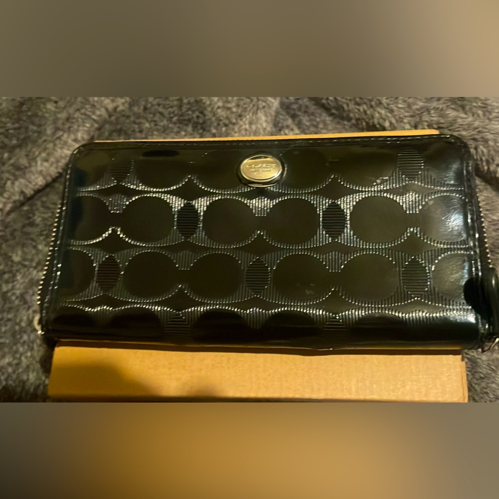 Coach Black Embossed Wallet